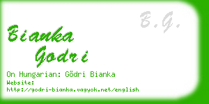 bianka godri business card